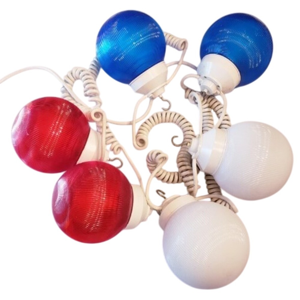 RARE 6 Round Globe Ball Plastic‎ Patio RV Camping Party Holiday Works 20' Cord